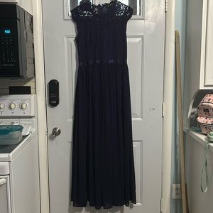 Miusol Women's Formal Floral Lace Evening Party Maxi Dress Size XL Dark Purple